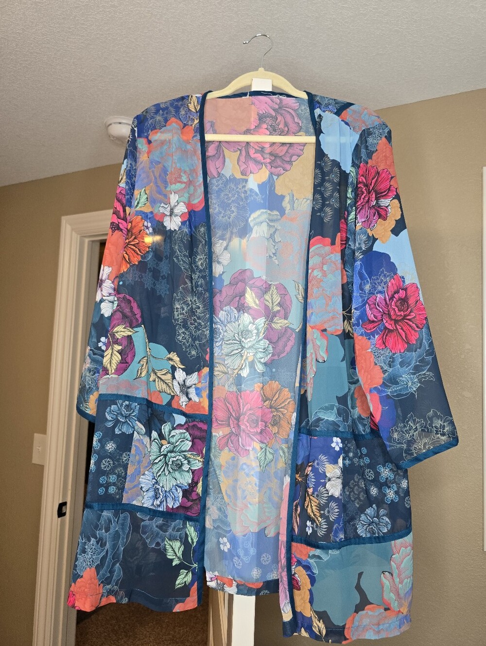 Soft Surroundings Floral Sheer Kimono Cardigan